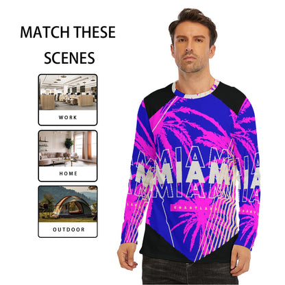 Men's Miami Neon Long Sleeve T-Shirt | Cotton