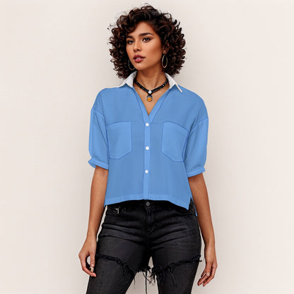 Baby Blue V-Neck Soft - Women's V-neck Shirts