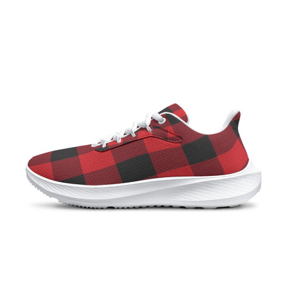 Red LumberJill Plaid Design -Women's Road Running Shoes