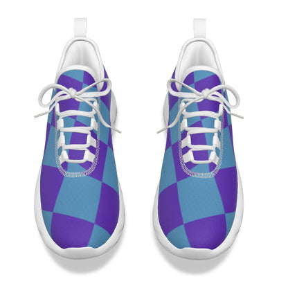 K & S Concepts Purple & Blue Checker Men's Light Sports Shoes