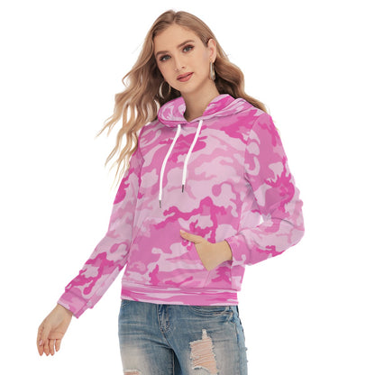 Women's Pink Camo Slim Pullover Hoodie