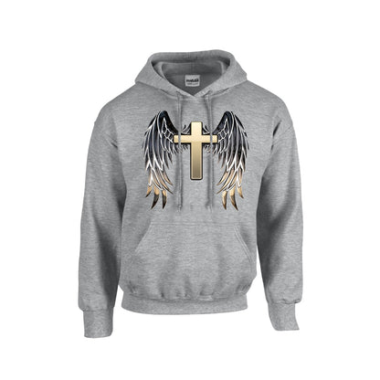 Gold Cross with WIngs Faith Hoodie For The USA - UNISEX