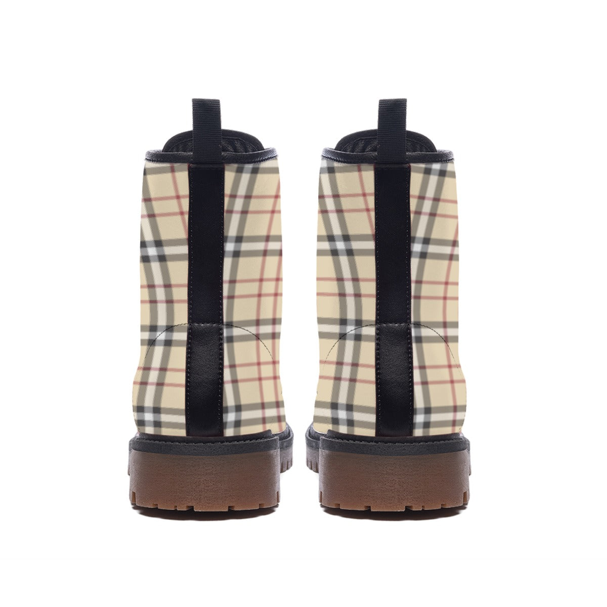 Men's Beige Plaid Lumber Jack Short Boots