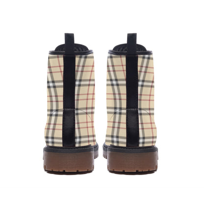 Men's Beige Plaid Lumber Jack Short Boots