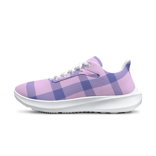 Purple Plaid Design -Women's Road Running Shoes Athletic Casual Shoes