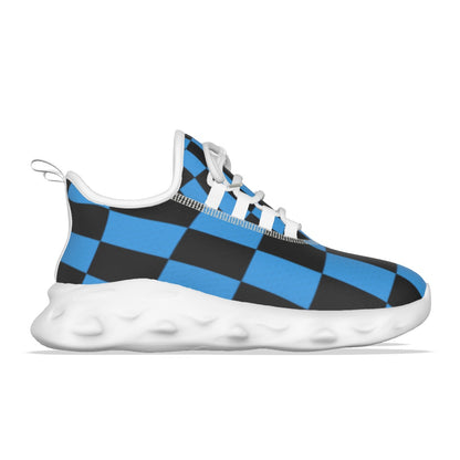 Men's Black & Blue Checker Design Light Sports Shoes