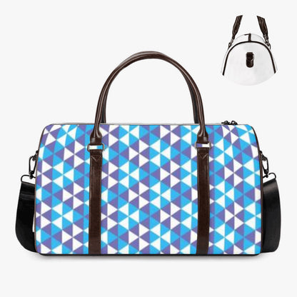 K  & S Concepts Blue Geometric Designer Travel Duffle Bag