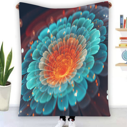 UNVIVERSE FLOWER -Single-Side Flannel Blanket