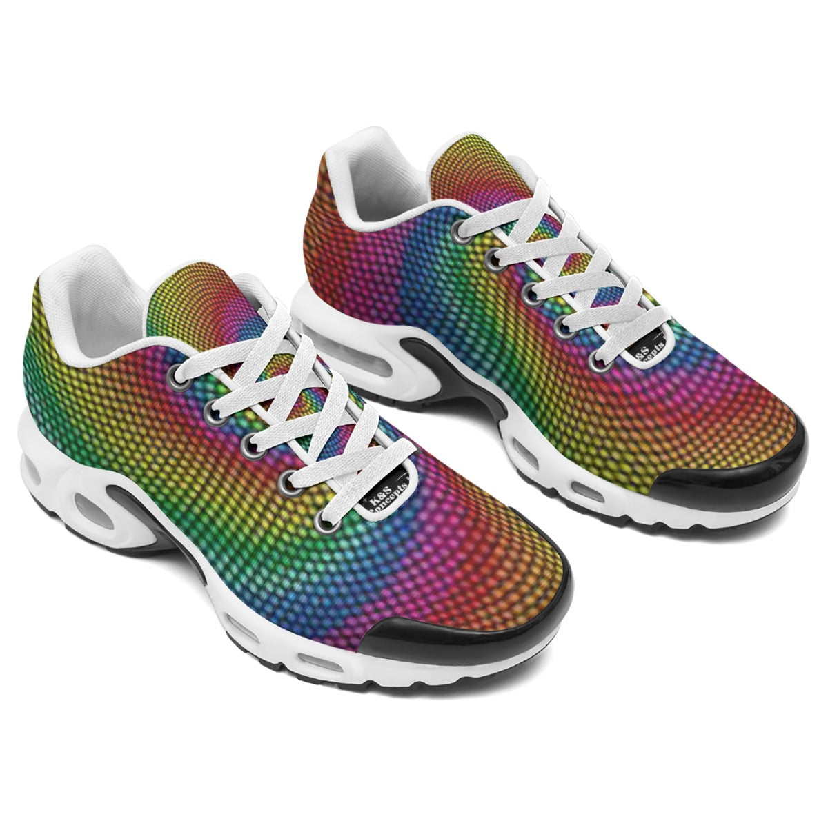 Exclusive Design -Men's Skyline Rainbow Shimmer Designer Casual Trainer Athletic Road Running Shoes