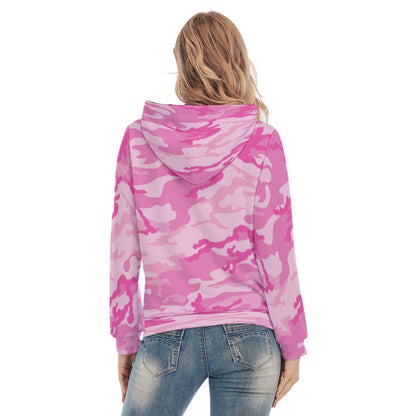 Women's Pink Camo Slim Pullover Hoodie