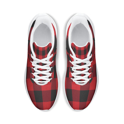 Red LumberJill Plaid Design -Women's Road Running Shoes