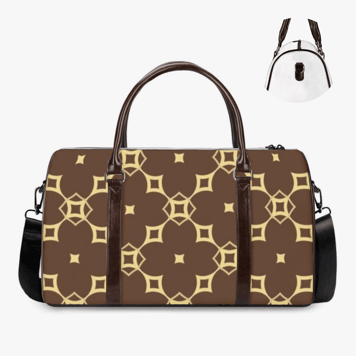 K & S Concepts Gold Geometric Designer Travel Duffle Bag