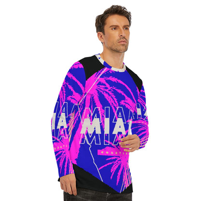 Men's Miami Neon Long Sleeve T-Shirt | Cotton