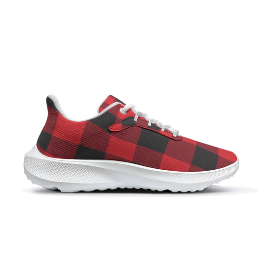 Red LumberJill Plaid Design -Women's Road Running Shoes