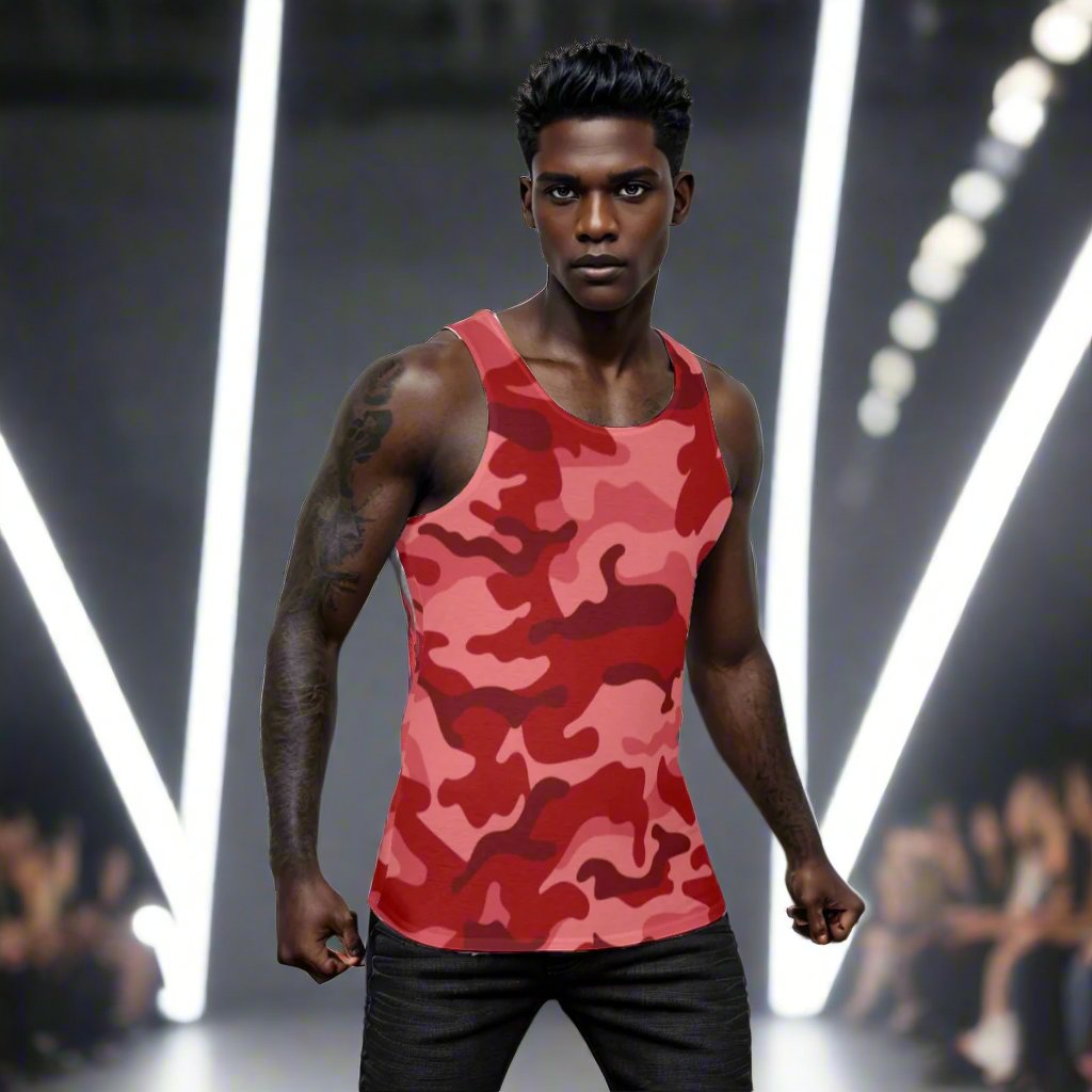 Men's Red Camo Tank Top