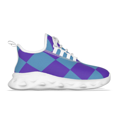 K & S Concepts Purple & Blue Checker Men's Light Sports Shoes