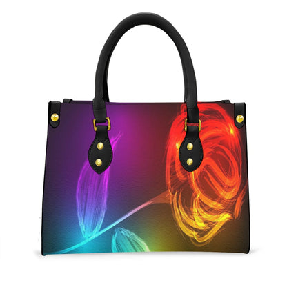 Women's Neon Rose Designer Tote Bag With Black Handle-Exclusive Limited Edition/Design -Limited Stock Sold