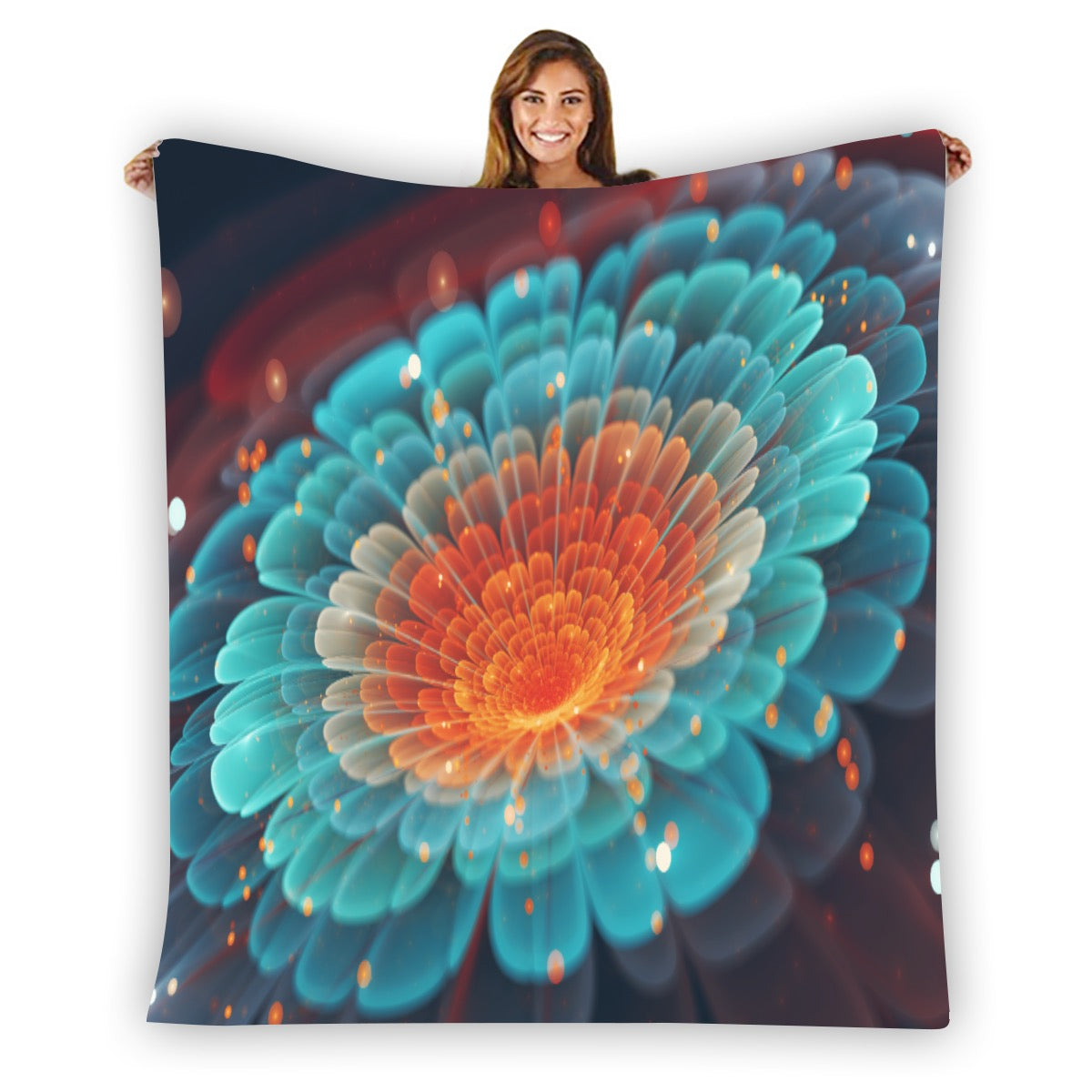 UNVIVERSE FLOWER -Single-Side Flannel Blanket