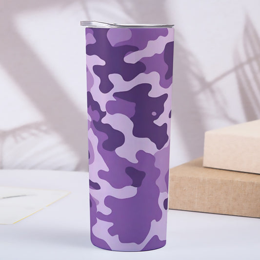 Skinny Purple Camo Design Tumbler Stainless Steel with Lids 20OZ