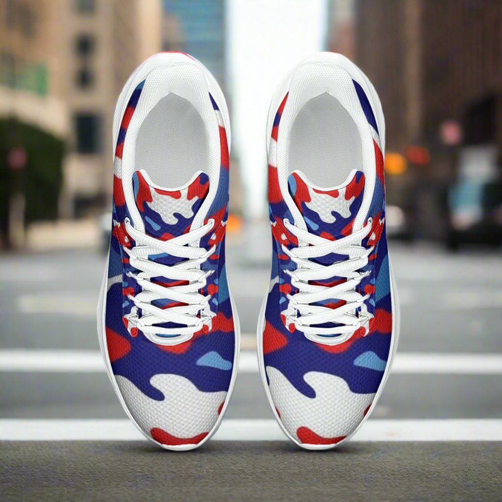 K&S Concepts BLUE WHITE RED CAMO Women's Road Running Shoes