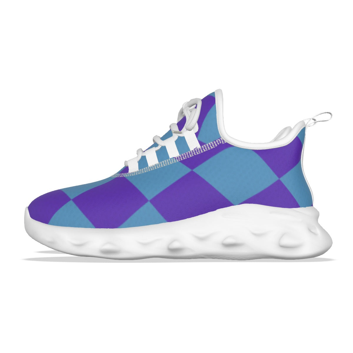 K & S Concepts Purple & Blue Checker Men's Light Sports Shoes