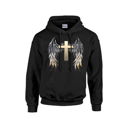 Gold Cross with WIngs Faith Hoodie For The USA - UNISEX