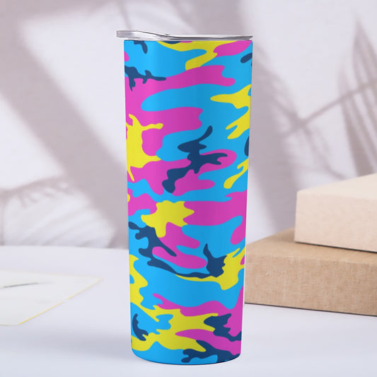 Skinny Multi Color Neon Design Tumbler Stainless Steel with Lids 20OZ