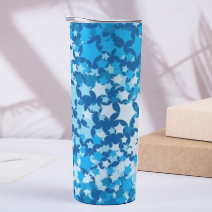 Skinny Blue Stars Design Tumbler Stainless Steel with Lids 20OZ