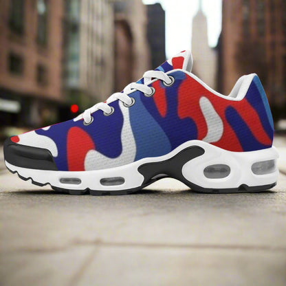 K&S Concepts Blue Red White CAMO Men's Air Cushion Sports Shoes