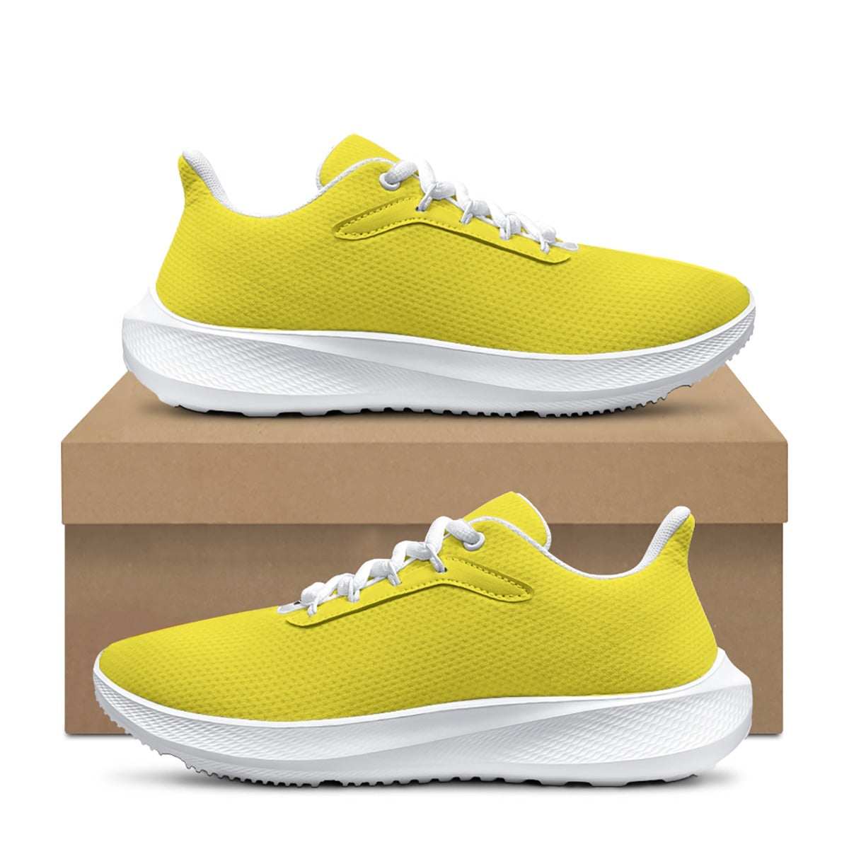 Athletic Shoes -Plain Yellow Women's Road Running Shoes -Running Casual Trainer Shoes