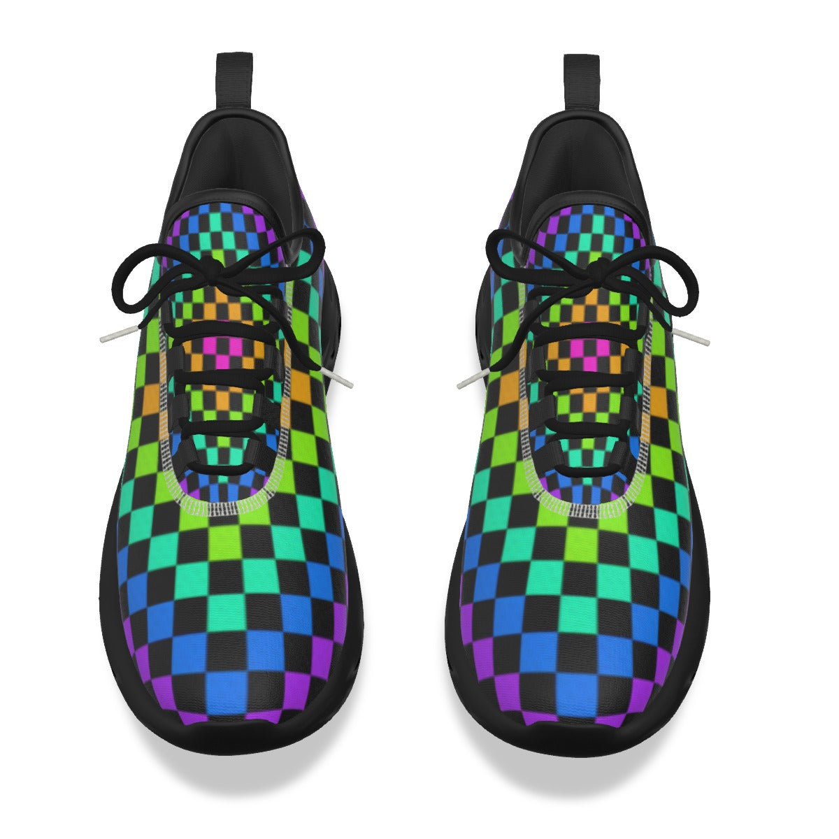 Men's Multi Color Checker Light Sports Shoes