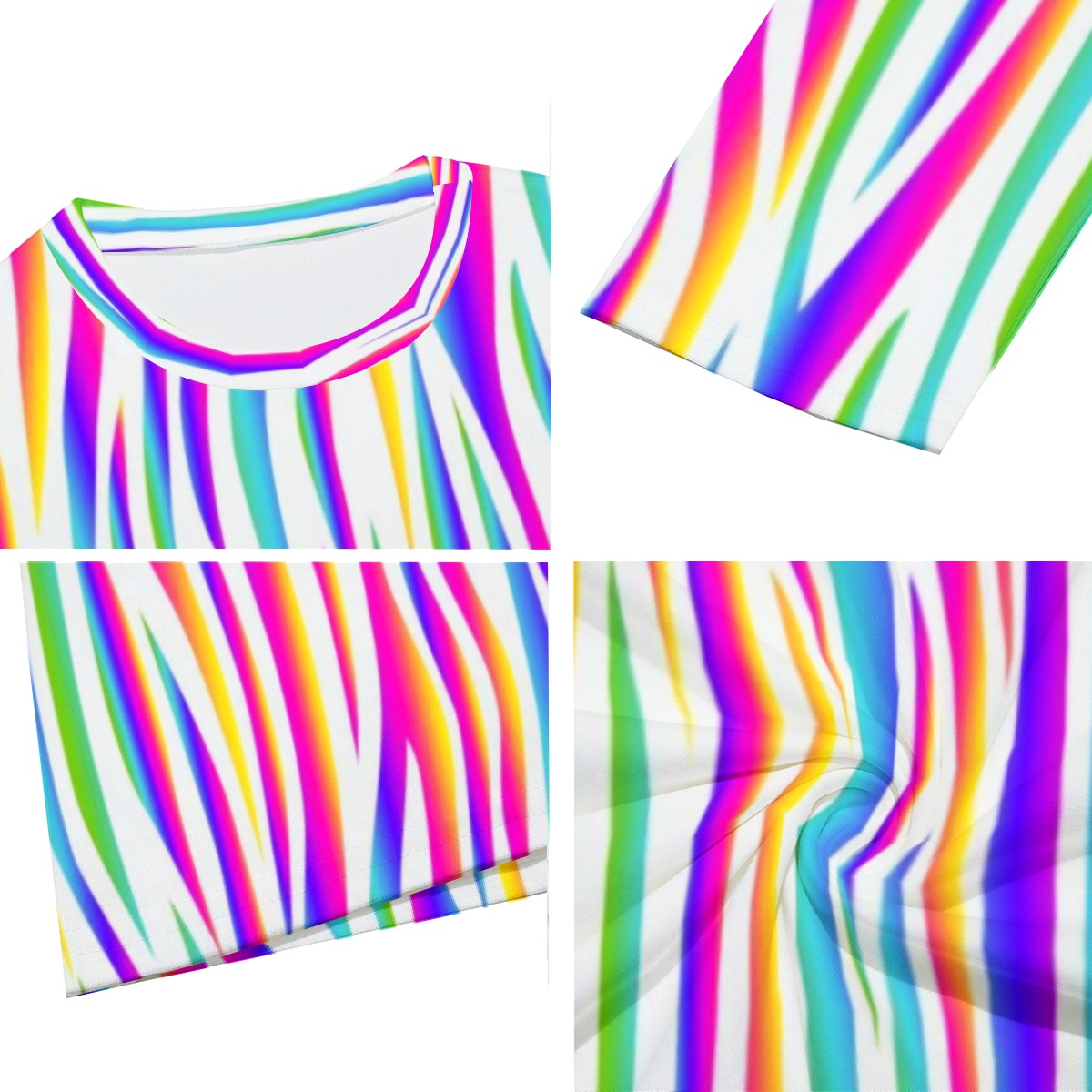 Men's Multi Color Tiger Stripe Long Sleeve T-Shirt | Cotton