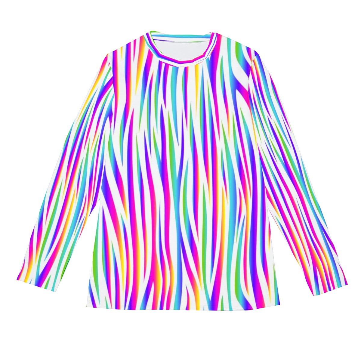 Men's Multi Color Tiger Stripe Long Sleeve T-Shirt | Cotton