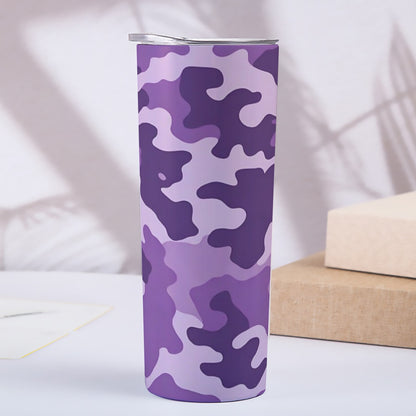 Skinny Purple Camo Design Tumbler Stainless Steel with Lids 20OZ