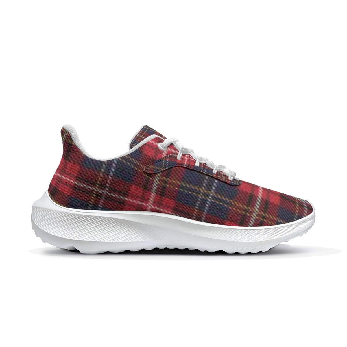 Basic Red Plaid Design -Women's Road Running Shoes -Athletic Casual Shoes