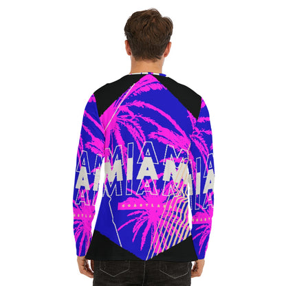 Men's Miami Neon Long Sleeve T-Shirt | Cotton