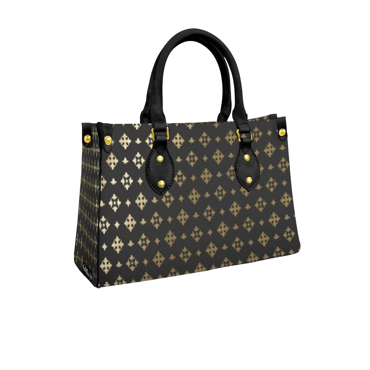 Women's Black Temple II Designer Tote Bag With Black Handle