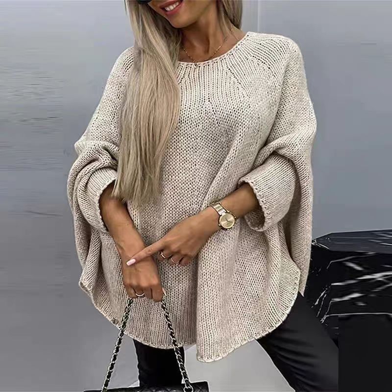 FASHION FAVORITE PICK:  Winter Loose Batwing Sleeve Pullover Sweater Fashion Oversized Knitted Shawl Sweater Tops For Women Clothing