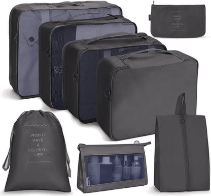 8-Piece Travel Bag Organizer Set