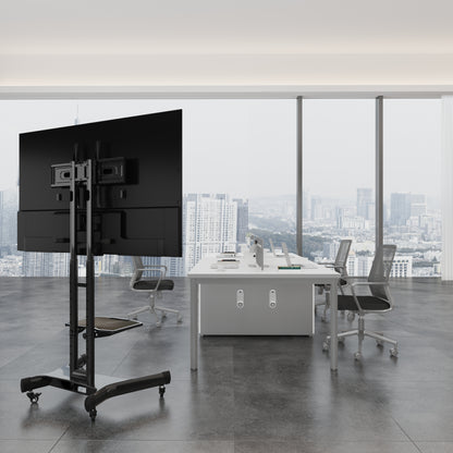 FANCO Universal Rotating TV Stand, suitable for 32-80 inch TVs, adjustable tilt height, maximum VESA 600x400mm (black)