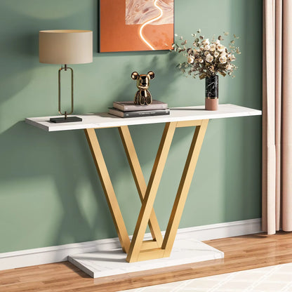 43 Inch Console Table Industrial Entryway Hallway Table Living Room Furniture