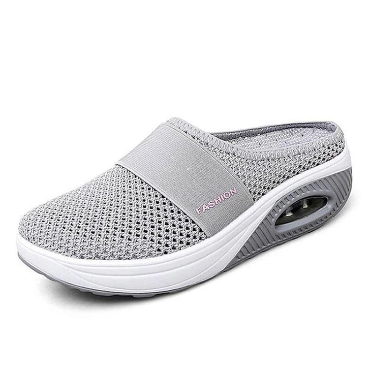 Women Mesh Lightweight Shoes Woman Slippers Wedge Shoes Female Air cushion Sandals Thick Bottem Omen Sneakers Plus Size 43