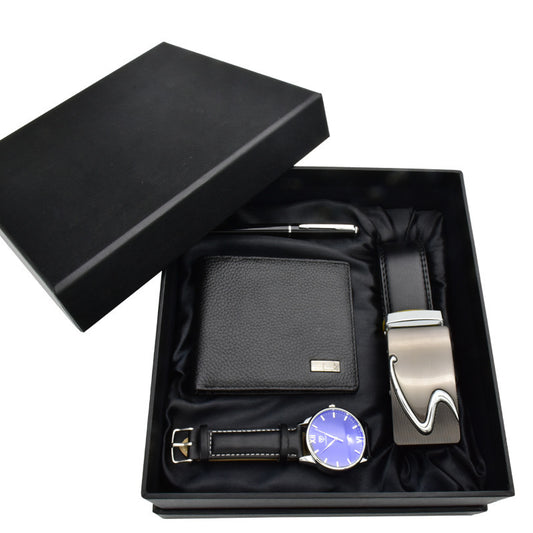 Men's gift set Belt, Wallet, Pen & Watch