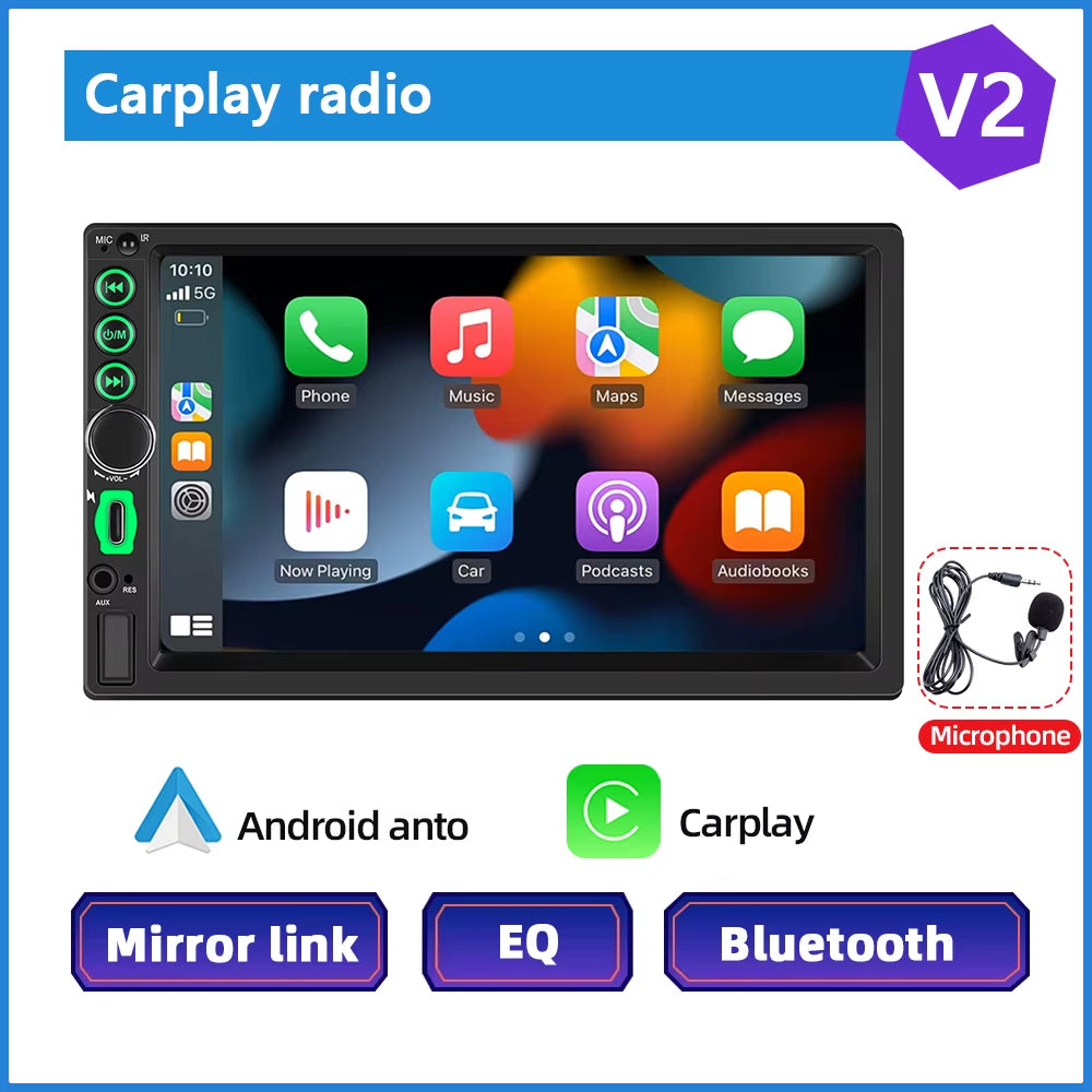 Universal Car Multimedia Player Autoradio 2Din Stereo 7" Touch Screen Video MP5 Player Auto Radio Backup Camera