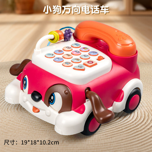 Infant multi-functional early education machine cartoon dog phone car with lighting sound effects children's toys intelligent early education