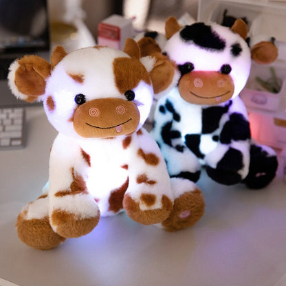 Colorful Dazzling Cute Luminous Dairy Cattle Pillow