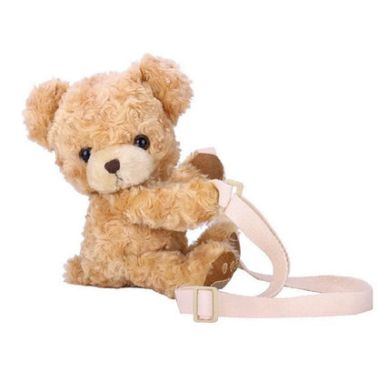 Teddy Bear Shoulder Bag Cute Smile Bear  Soft Plush Shoulder Bag