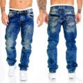 New jeans casual bright line pants straight leg men's pants hip hop jeans