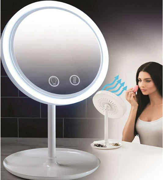 Ultimate Vanity Make-Up Mirror - Fan LED Light Makeup Mirror