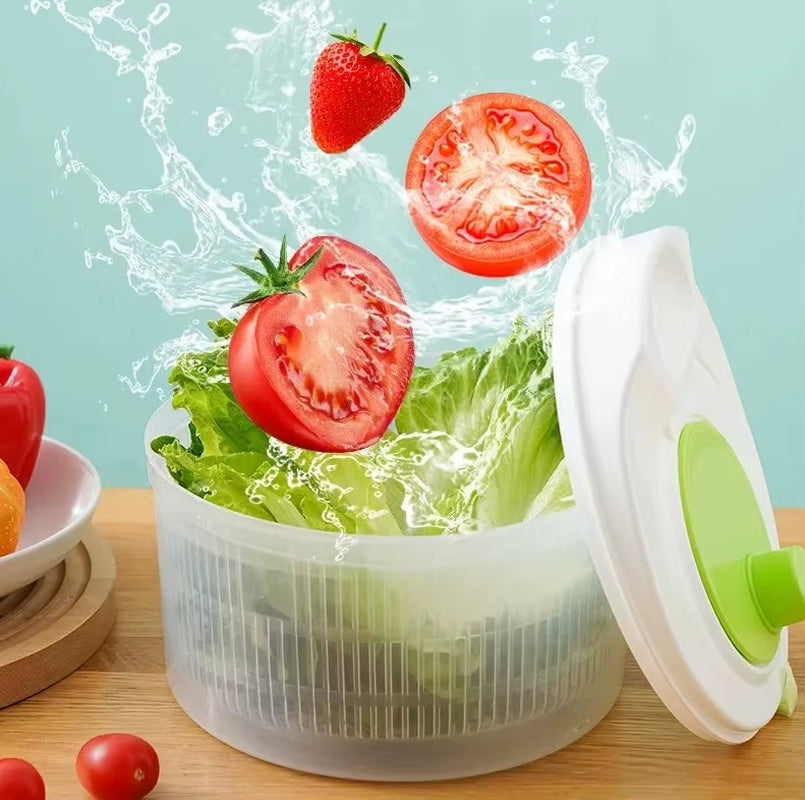 Vegetable Washer Salad Spinner Dryer Quick Drying Multifunctio Manual Drainer for Washing Dry Leafy Greens Kitchen Tools